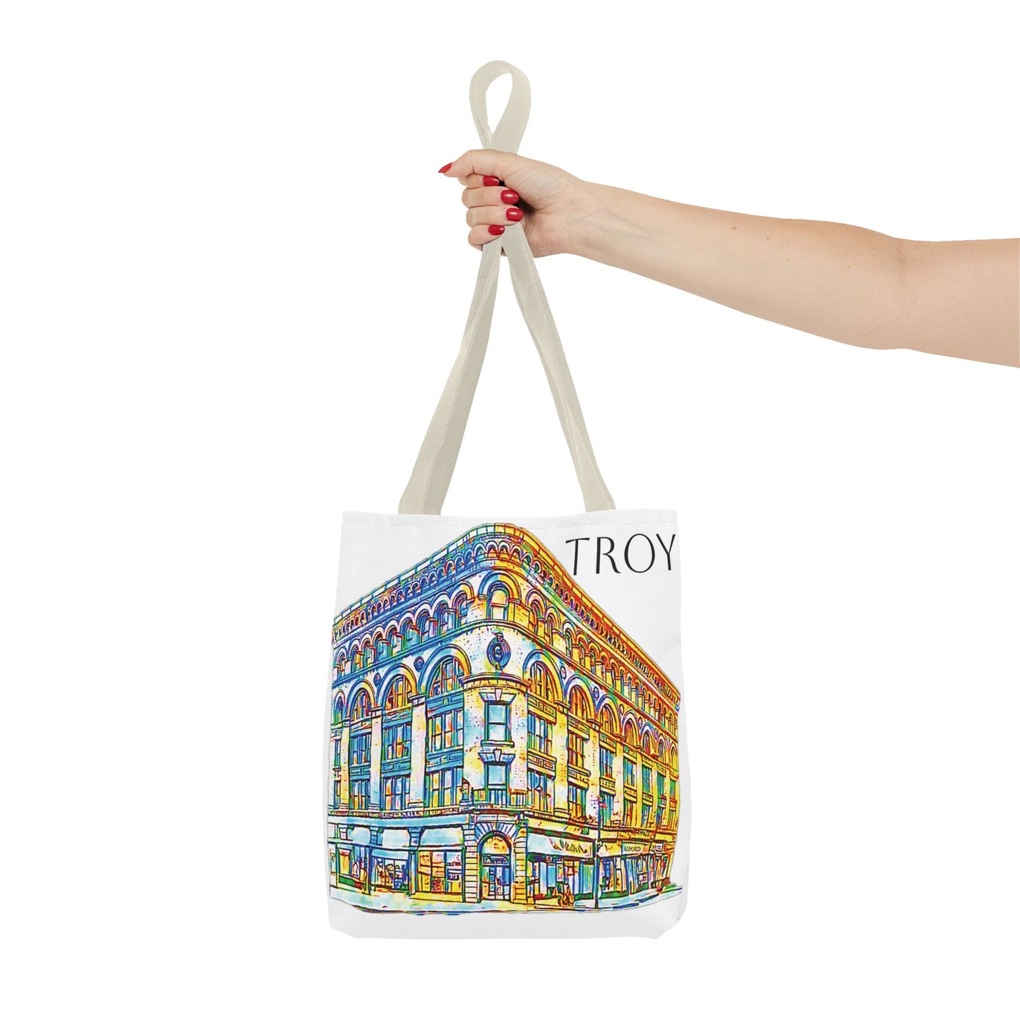 Night Owl Troy. The Illium Building tote A tribute to Troy's local landmarks