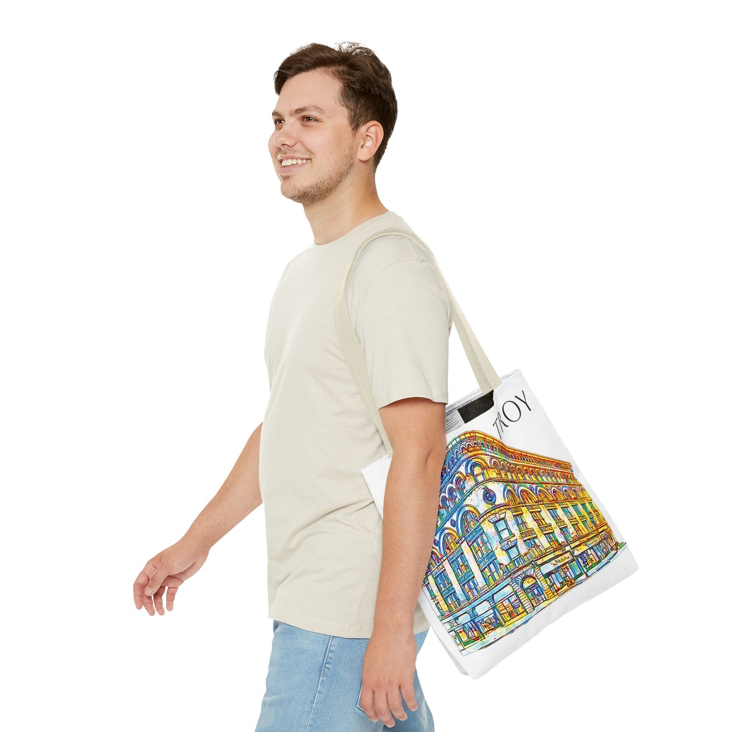 Night Owl Troy. The Illium Building tote A tribute to Troy's local landmarks