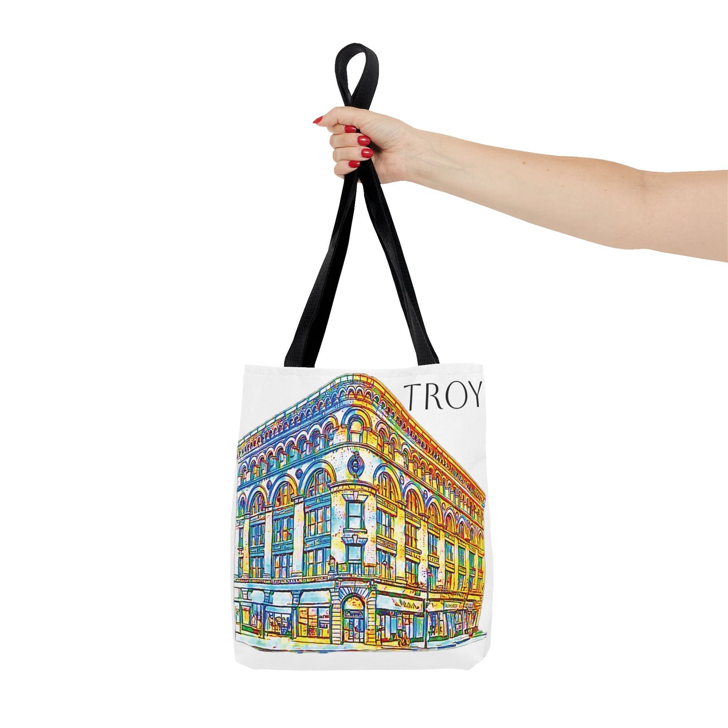 Night Owl Troy. The Illium Building tote A tribute to Troy's local landmarks
