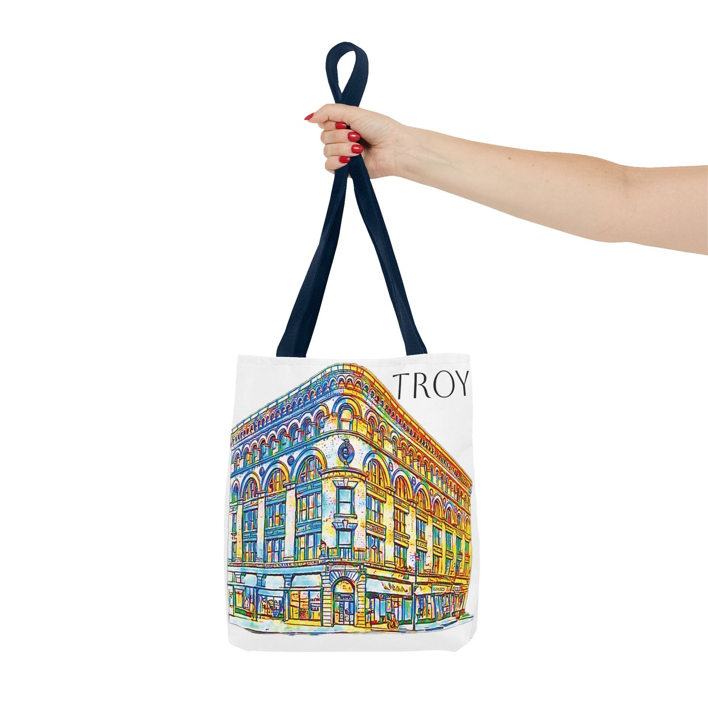 Night Owl Troy.  The Illium Building tote A tribute to Troy's local  landmarks