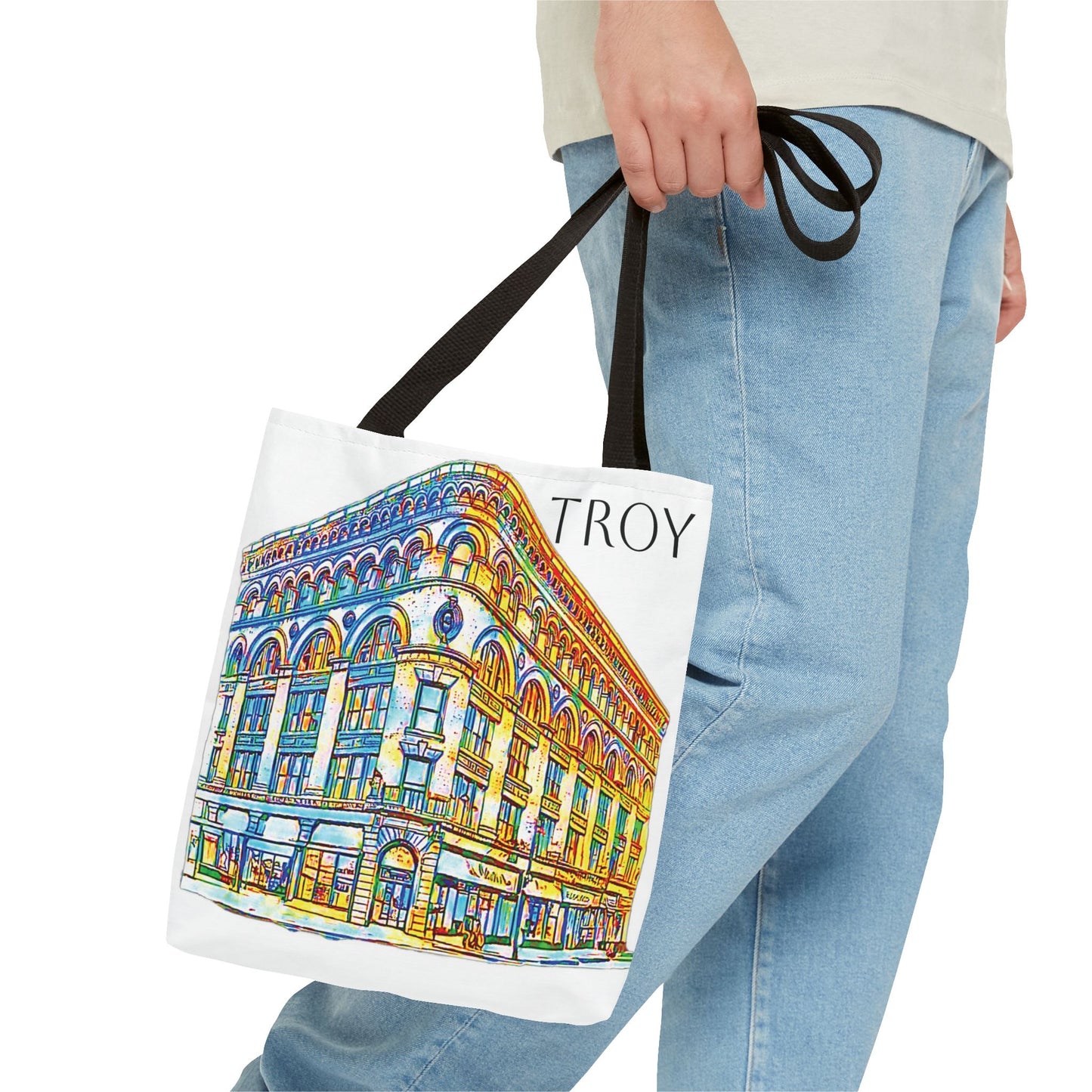 Night Owl Troy.  The Illium Building tote A tribute to Troy's local  landmarks