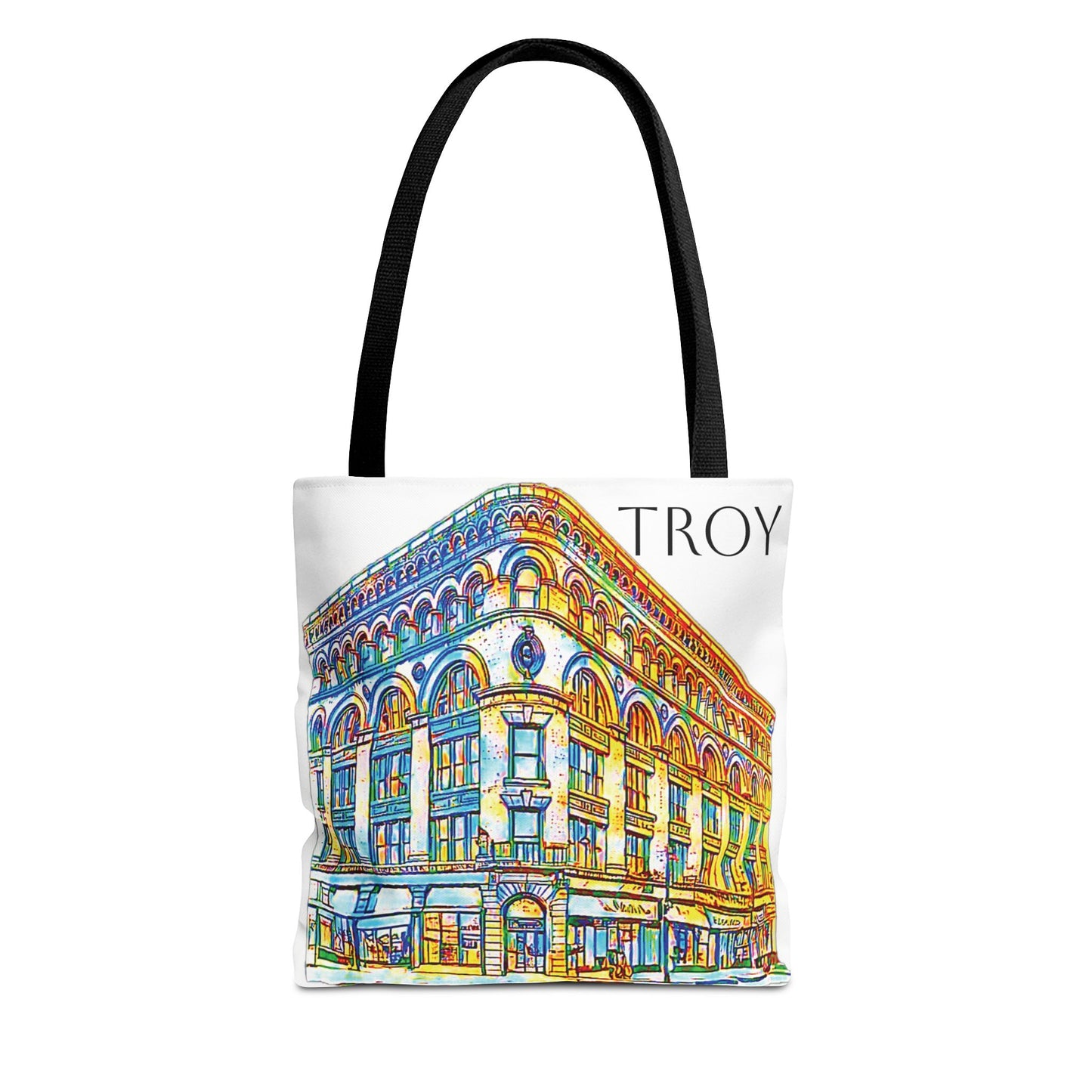 Night Owl Troy.  The Illium Building tote A tribute to Troy's local  landmarks